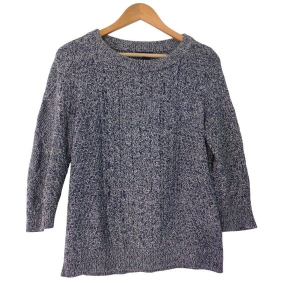 Lands End Womens Pullover Sweater Cable Knit Crew neck 3/4 Sleeve Size Medium - Picture 6 of 6